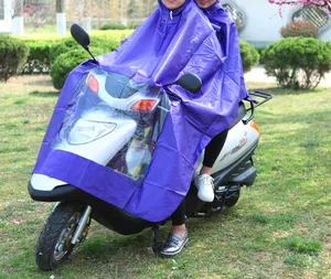 Jas hujan satu hari desain lapisan Pu + poliester kustom yang diterima jas hujan visibilitas tinggi jas hujan untuk pengendara sepeda motor ponco