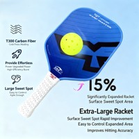 Raket Pickleball Anak Profesional Cold Pressed T300 Serat Karbon 16mm PP Honeycomb Core High Grit Spin Raw Carbon Training