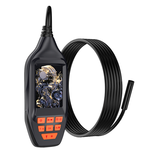2.4 Inch IPS HD Industrial Endoscope Camera 8mm Dual Lens Articulating Snake Waterproof Borescope