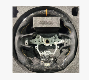 Volante Deportivo YLA de Fibra de Carbono Forjada y Cuero Perforado con Luces LED para Lexus IS, Gran Venta - Product Image 4