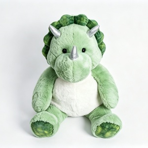Peluche de dinosaurio verde personalizado, peluche de Triceratops, peluche de dinosaurio sentado, peluche de dinosaurio adorable - Product Image 2