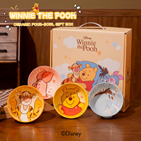 Service de vaisselle écologique en céramique Winnie l'ourson Disney, ensembles de bols, cadeaux parfaits pour les enfants et l'usage domestique et les cadeaux