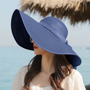 Sombrero plegable de ala ancha para <span class=keywords><strong>mujer</strong></span>, protección UV flexible, <span class=keywords><strong>visera</strong></span> enrollable con cinta para el sol para viajes de verano, <span class=keywords><strong>playa</strong></span>, pesca al aire libre para - Product Image 4