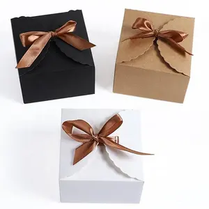 Costom Recycled Foldable Mini Kraft Paper Box White Black Blank Paperboard Small Gift Paper Box Packaging