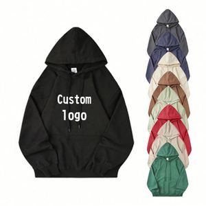 Sudadera de algodón de rizo francés de manga larga personalizada en blanco para invierno, delgada, para parejas, con cuello redondo y capucha - Product Image 2