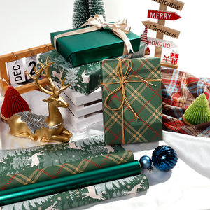 Wholesale 80g <b>Christmas</b> Kraft <b>Paper</b> Tissue 43*300cm Gift <b>Luxury</b> Custom Packaging <b>Wrapping</b> <b>Paper</b> Roll - Product Image 3