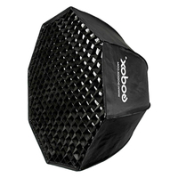 Boîte à Lumière Octogonale Godox 95cm 120cm 140cm avec Grille et Monture Bowens pour Flash de Studio