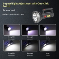 Lampe torche ABS rechargeable par USB, longue portée, portable, multifonction, LED rechargeable 18650 IP20