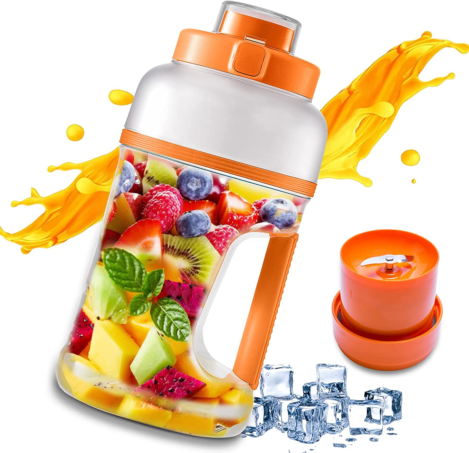 Instock Portable Juicer Cup 1L with BPA Free Healthy Material Lemon Orange Juice Blender USB Rechargeable Sports Drink Bottle