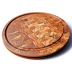 Tabla de cortar de madera, bandeja hecha a mano, grabada con láser, artículo de regalo artesanal, hecho en Vietnam - Product Image 1