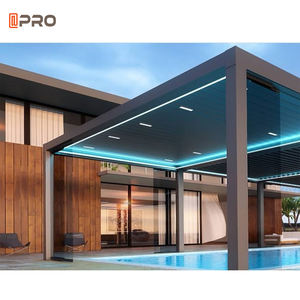 Motorlu su geçirmez açık alüminyum Adjustable ayarlanabilir panjurlar çardaklar Pergolas ve çardaklar ile modern <span class=keywords><strong>Gazebo</strong></span> alüminyum 200mm - Product Image 1