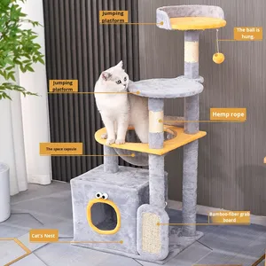 <strong>Cat</strong> <strong>Climbing</strong> <strong>Frame</strong> &amp; House Villa Integrated Large Four Seasons Velvet Density Board Minimalist <strong>Cat</strong> Scratching Post Shelf - Product Image 2