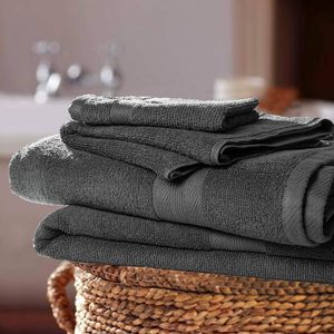 Solid Color Cotton Bath <b>Towel</b> Set Rectangle Woven Home Use Adult Gray 70x140cm - Product Image 4
