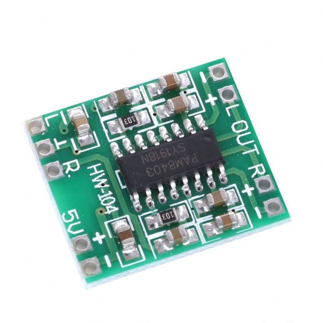 MLK PAM8403 Class D Mini Amplifier Board 3W+3W DC 2.5-5V Ultra-Compact Digital Audio Power Amp Module