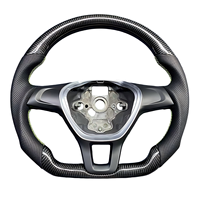 Volant de performance en fibre de carbone véritable pour VW Golf MK7 GTI R R-Line, fond plat, forme D de course