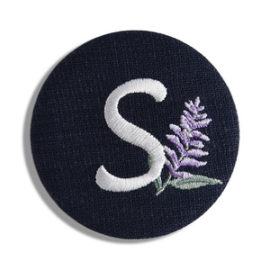 Fabric Embroidery Custom Logo Letter Flower Pattern Single Side Tin Badge Round Small <b>Compact</b> Pocket <b>Mirror</b> - Product Image 6
