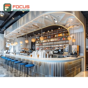 ตู้โชว์กาแฟแบบรวม ตู้โชว์ขวดไซรัป ลายไม้โอ๊คธรรมชาติ ตู้โชว์ร้านกาแฟบูติก - Product Image 5