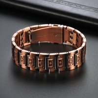 Bracelet magnétique en cuivre avec croix grecque en relief, style antique, pour la santé et le soulagement de la douleur, bijoux pour hommes et femmes, vente en gros, personnalisable OEM