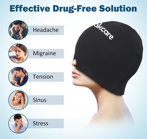 Fábrica OEM Compresa caliente Terapia fría Envoltura para la cabeza Gel Hielo Dolor de cabeza Sombrero Migraña Alivio Cap - Product Image 3