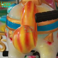 Manège à Monnayeur Portable pour Enfants, Carrousel d'Intérieur à 6 Places, Manège de Fête Foraine