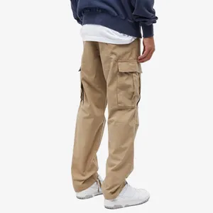 Fabrika toptan özel erkek kargo, pantolon Premium cepler ile yüksek kalite düz erkekler rahat chino pantolon/