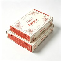 Boîte d'emballage personnalisable en papier biodégradable de qualité alimentaire pour vente en gros, pour raviolis, biscuits, pain, desserts, snacks, avec compartiment à sauce