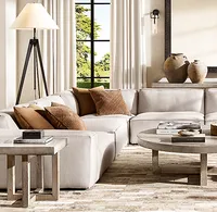 Muebles modulares de estilo americano para el hogar, sala de estar seccional en L, chesterfield