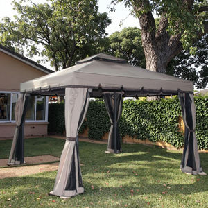Gazebo <span class=keywords><strong>de</strong></span> <span class=keywords><strong>jardin</strong></span> en aluminium Roma 3x3m, pavillon <span class=keywords><strong>de</strong></span> <span class=keywords><strong>jardin</strong></span>, auvent <span class=keywords><strong>de</strong></span> terrasse, <span class=keywords><strong>abri</strong></span>, rideaux, filet, écran en option - Product Image 3