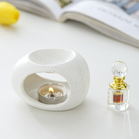 Brûleur d'huiles essentielles et de cire aromatique en céramique blanche écologique de style nordique, support de bougie décoratif