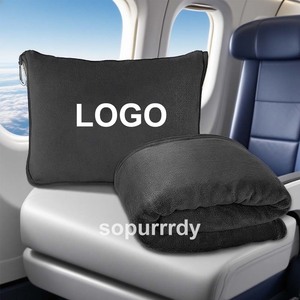 Biểu Tượng Tùy Chỉnh Đa Chức Năng Chăn Gối Flannel Tay Hành Lý Tay Áo Ba Lô Clip Máy Bay Gối Chăn Với Mặt Nạ Mắt - Product Image 4