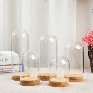 Vaso a <span class=keywords><strong>campana</strong></span> Cloche con coperchio a cupola in <span class=keywords><strong>vetro</strong></span> trasparente personalizzato <span class=keywords><strong>di</strong></span> diverse dimensioni con tappo in sughero - Product Image 2