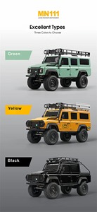 MNRC MN111 1/18 4WD RTR RC Crawler avec carrosserie en alliage, essieux portiques, boîte de vitesses 3 rapports, éclairage LED, simulation de camion tout-terrain d'escalade - Product Image 2