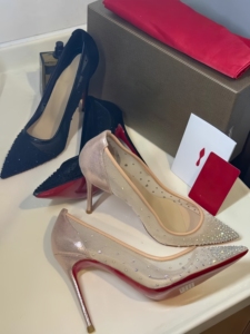 Red Bottom High <strong>Heels</strong> <strong>Sparkly</strong> Rhinestone Mesh Red Sole High <strong>Heels</strong> Pointed Toe Stiletto Dress Shoes for Wedding Bridal Party Prom - Product Image 2