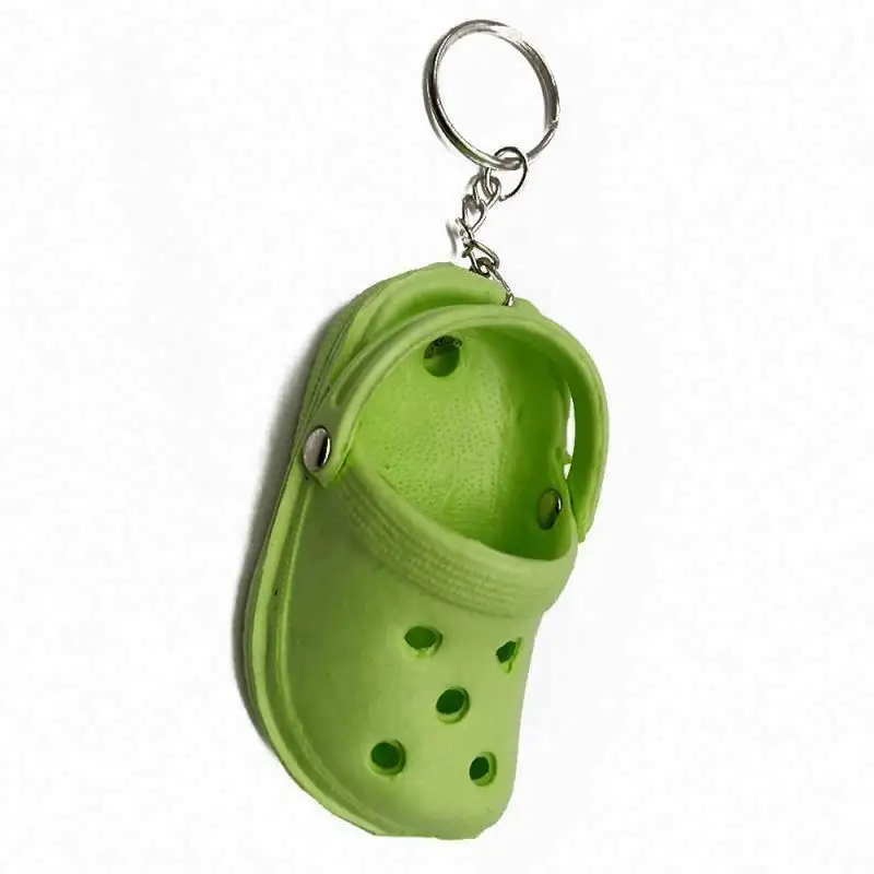 Porte-clés accessoires de support personnalisés porte-clés chaînes Pvc 2D sabot breloque acrylique Sneaker anneau caoutchouc dans Mini baskets chaussure porte-clés