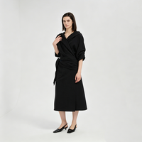 Robe en soie de qualité supérieure pour femmes, esthétique japonaise, respirante, robe midi décontractée en mélange de soie de luxe