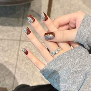 2025 étiquette personnalisée <span class=keywords><strong>nail</strong></span> <span class=keywords><strong>art</strong></span> motif <span class=keywords><strong>ongles</strong></span> artificiels cercueil court Salon <span class=keywords><strong>facile</strong></span> à appliquer réutilisable acrylique fait main presse sur les <span class=keywords><strong>ongles</strong></span> - Product Image 2