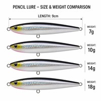 Leurre de pêche Bullet Pencil Popper avec billes sonores - Appât de surface Walk-The-Dog