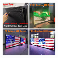 Módulo de servicio frontal LED para exteriores, panel led rgb P10 SMD, IP67, 320mmX320mm, 1ftX1ft