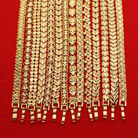 Alta qualidade popular 24K ouro cobre botão pulseira relógio cadeia simples itens criativo oco jóias para as mulheres