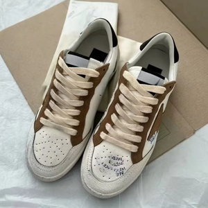 GGBD Baskets en cuir véritable blanc canard, antidérapantes et confortables, style urbain délavé doré, chaussures de créateur - Product Image 3