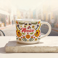 Mug à café en céramique empilable personnalisable avec support, souvenir de Mexico, ensemble de tasses en porcelaine