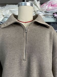 Simple Solid Color Half Zip Sweater <b>Knit</b> Straight Leg Pants Two Piece <b>Set</b> for Women Fashion - Product Image 6