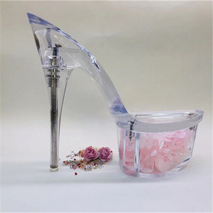 Producción de Zapatos de Tacón Alto Transparentes de 20 cm con Diseño de Remaches en la Suela, Estilo Moderno para Escenario - Product Image 5
