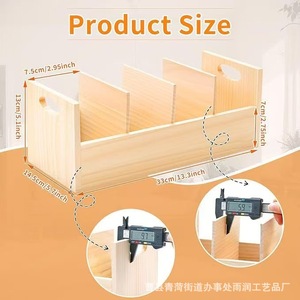 Wooden <b>Shoe</b> <b>Storage</b> Box With Dividers For <b>Wardrobe</b> Organizing Baby <b>Shoes</b> And Miscellaneous Items Rectangle Standing Type No Lid - Product Image 5