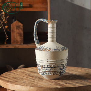 แจกันเรซิ่นวาบิซาบิพร้อมหูจับ สไตล์โบราณ ของตกแต่งบ้าน งานฝีมือ สำหรับห้องนั่งเล่น ห้องนอน สำนักงาน โต๊ะทำงาน - Product Image 2