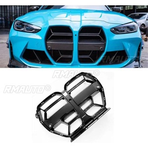 แถบตกแต่งกระจังหน้ารถยนต์ กระจังหน้าแบบเรซซิ่ง สีดำเงา สำหรับ BMW M3 M4 G80 G82 2020-2024 อะไหล่ภายนอก - Product Image 1