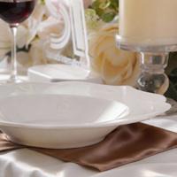 Lot de 12 assiettes de luxe en porcelaine fine blanche unie de 12 pouces, en céramique, pour mariage, maison, hôtel, fête