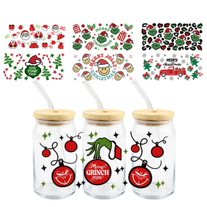 Calcomanía adhesiva UV personalizada para envolver vasos, pegatinas de plastisol impermeables para botellas de vidrio de superficie lisa, tazas, envoltura de taza personalizada - Product Image 1
