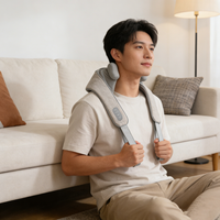 Masseur de cou Shiatsu OEM le plus vendu par le fabricant, mouvement de pétrissage 3D, contrôle de la vitesse, chauffage pour soulager les épaules et le dos