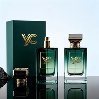 Flacon de parfum de luxe en verre à fond épais, vide, avec bouchon en bois à sertir, logo personnalisé en relief, papier premium